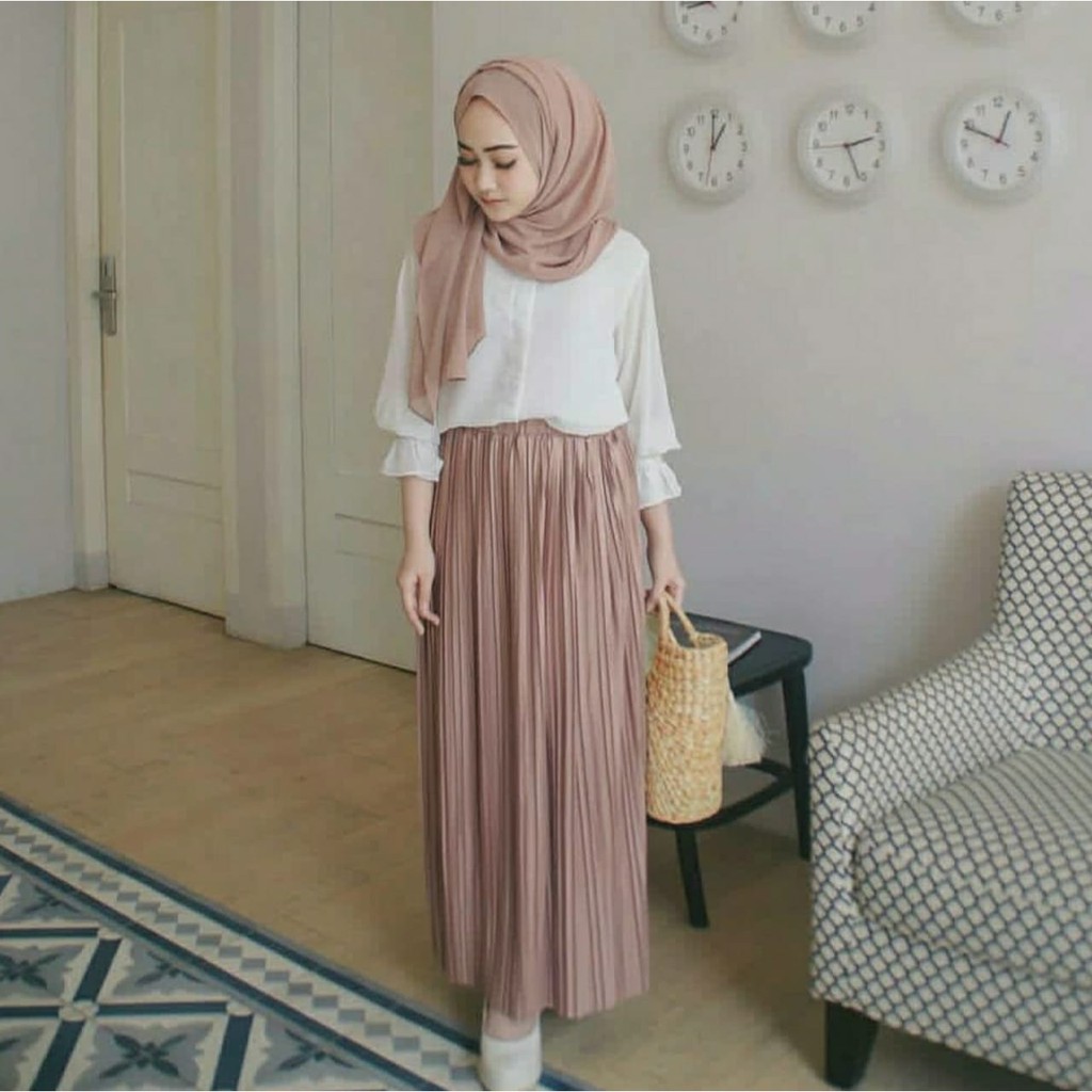 (BISA COD) PALING MURAH! Rok Plisket Premium / Maxi Skirt Prisket Pleates