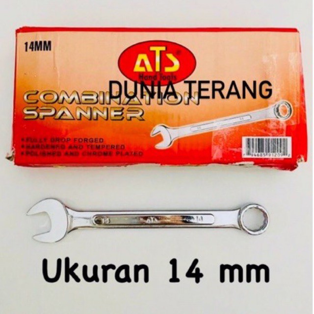 Kunci Ring Pas ATS 14 mm - Kunci Kombinasi 14mm - Combination Spanner