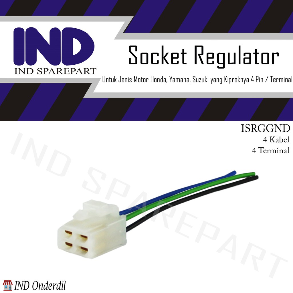 Socket-Soket Kiprok-Regulator 4 Kabel-Pin Scoopy/Beat/Vario/Spacy