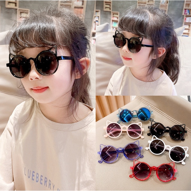 Kacamata Anak Laki Laki Perempuan Korea Bulat Telinga Kucing Fashion Aksesoris Lucu Fashion import KCM5