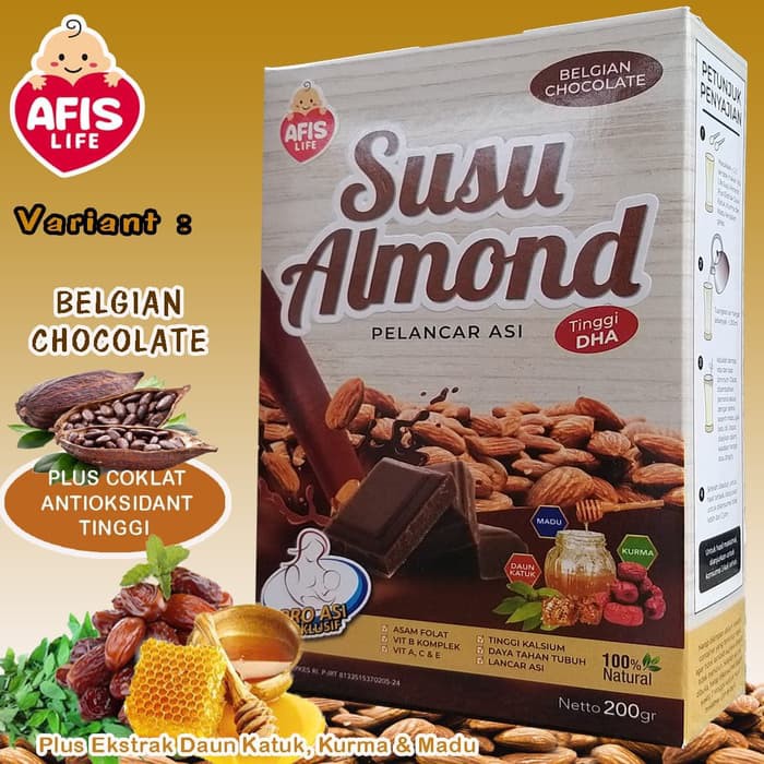 Makassar ! AFIS Susu Almond Pelancar ASI Booster ( Buy 2 Box  + Free 1 Box Susu Almond 60 gr )