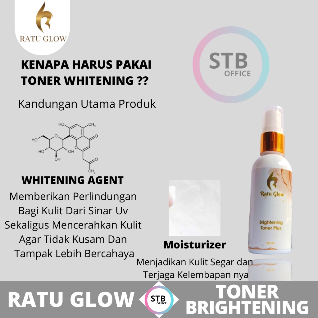 Ratu Glow Skincare Toner Brightening Perawatan Pembersih Pencerah Pelembab Kulit Wajah