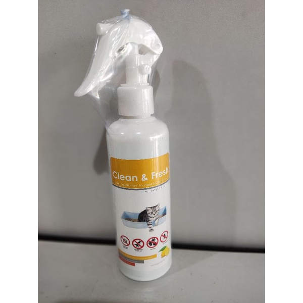 Clean &amp; Fresh 230ml desinfektan kandang penghilang bau kotoran hewan pewangi kandang parfum kucing spray kandang