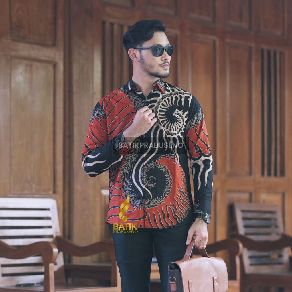 TALITA Batik Prabuseno Slim Fit Lengan Panjang Batik Pria Premium Printing Lapis Furing Original Kan