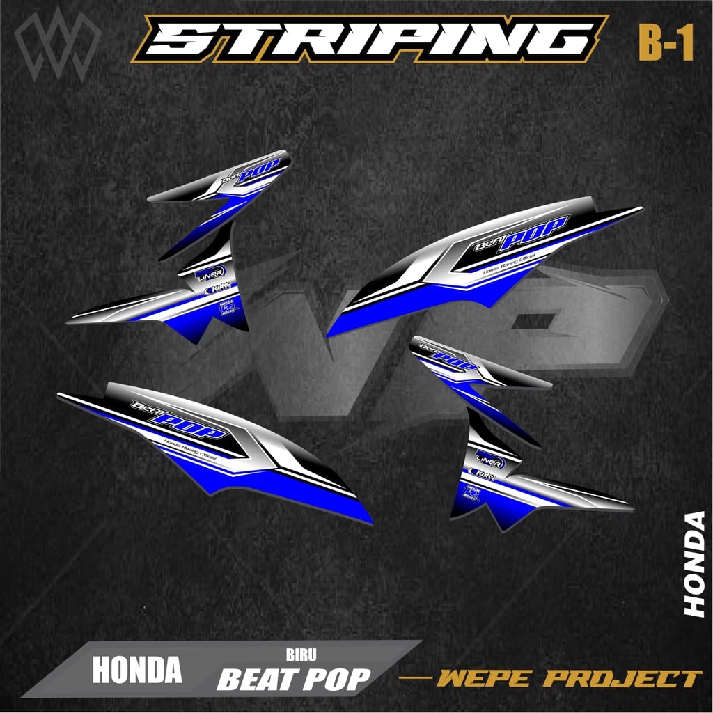 STRIPING STIKER VARIASI BEAT POP - STICKER VARIASI LIST SKOTLET MOTOR HONDA BEAT POP - B1