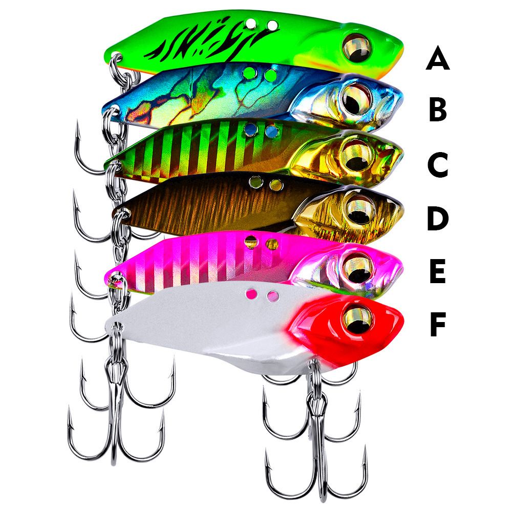 TOP Hot Jig Metal Slice Artificial Spoon Lure Fishing Metal VIB Lures Bass Hook 5g/7g/10g/15g Top Spinning Baits 3D Eye vivid Vibrations Lead Casting