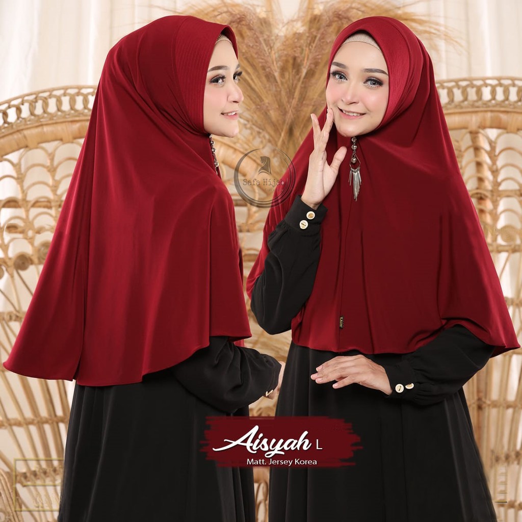 JILBAB INSTAN JERSEY HIJAB BERGO AISYAH M,L,XL,XXL KERUDUNG JERSEY TERMURAH SAFA HIJAB