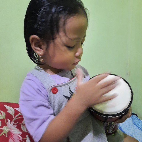 Gendang Jimbe Uk. 25 cm Kendang Djembe Alat Musik Tradisional Mainan Anak