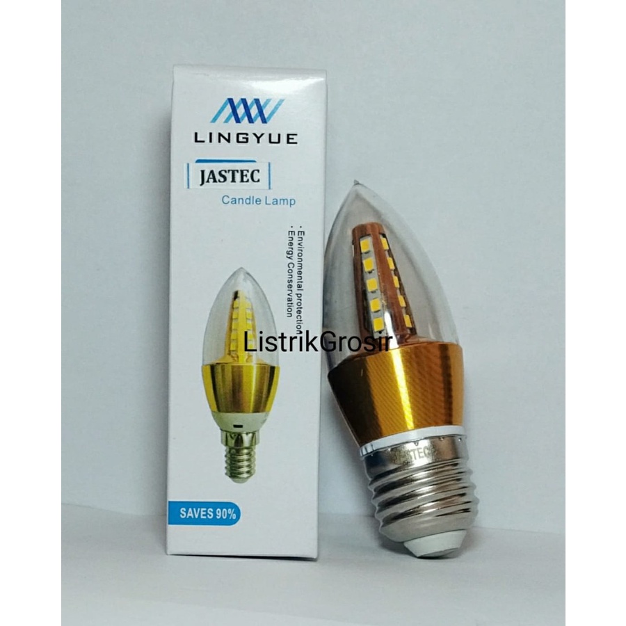 Warm White / Kuning / Putih Lampu Led Candle Lombok E14 E27 Lampu Hias Kafe Dekorasi