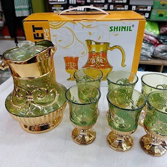 Teko dan gelas shinil kecil teko set arab eskan oleh oleh haji dan umrah 1set
