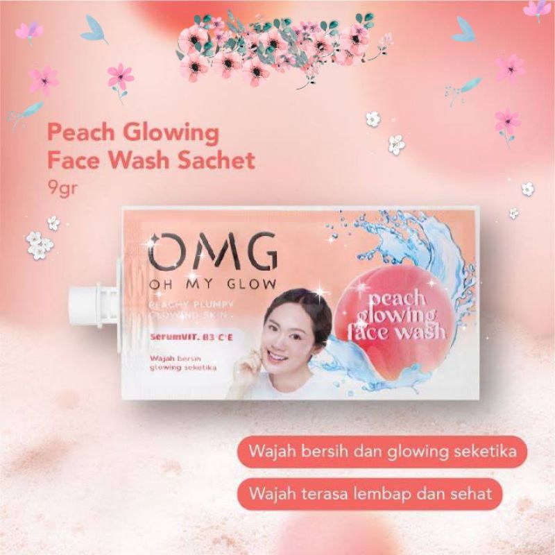 ☃Cutezz_Ching1☃OMG Oh My Glow Peach Glowing Face Wash 9 gr (Sachet)