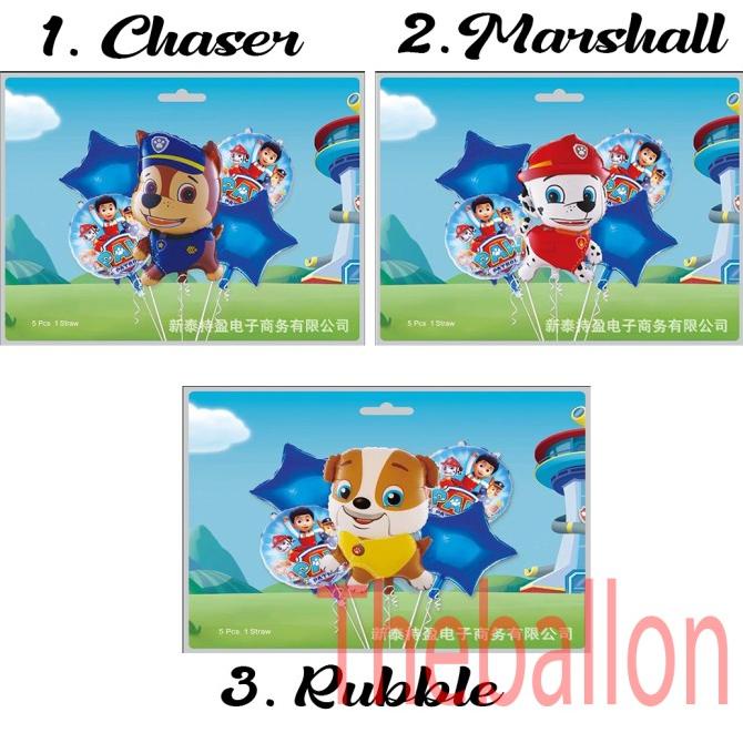 Balon Foil Happy Birthday Set Dekorasi Paw Patrol | Chaser | Marshall