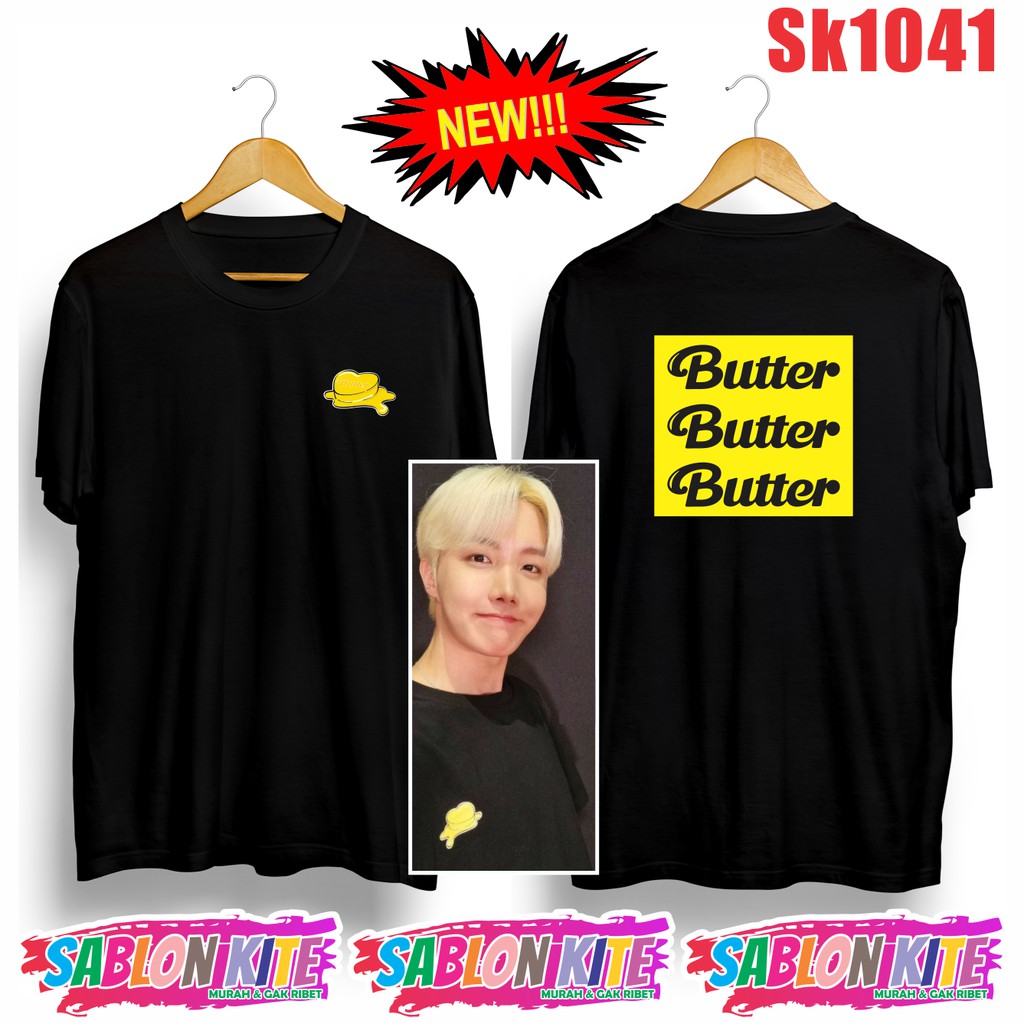 MURAH!!! KAOS KPOP BUTTER JHOPE JIN SEOKJIN SK1041 SABLON DPN BLKG FG JH V SG RM JIN JM