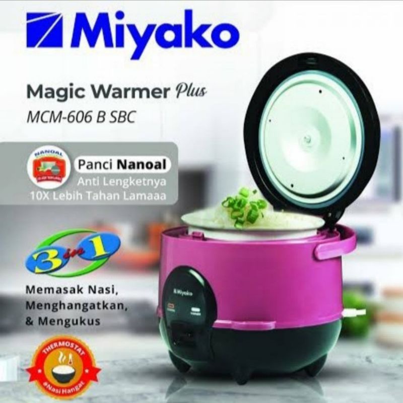 MAGIC COM MIYAKO MCM 606 B SBC 0.6L / RICE COOKER  MCM MIYAKO 606B SBC / PENANAK NASI