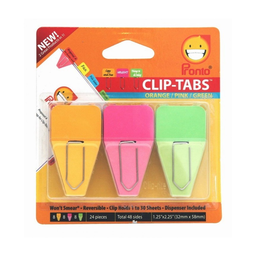 Pronto Sticknotes Clip Tab - Motif