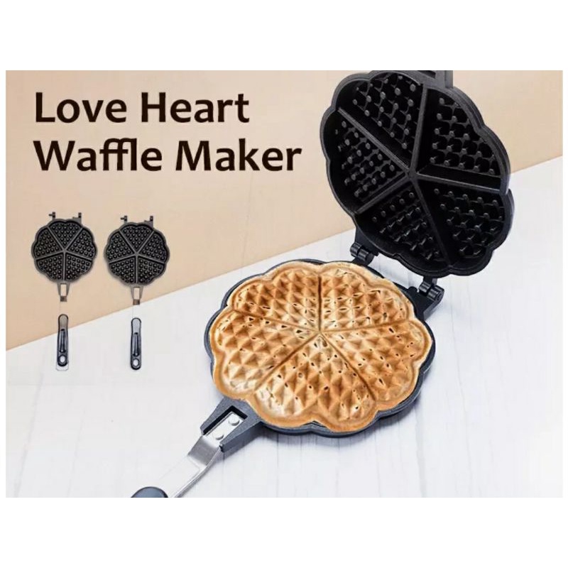 Love Waffle Maker Cetakan Wafel Bentuk Love di Kompor