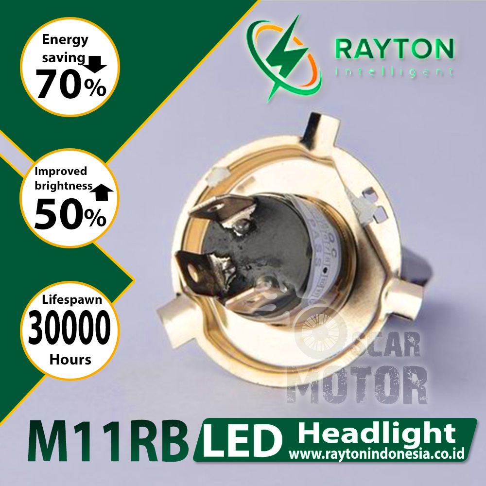 NEW LAMPU UTAMA DEPAN MOTOR UNIVERSAL LED RAYTON RTD H4 ACDC M11RB MID motor