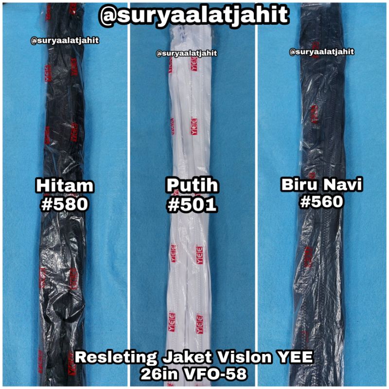 Resleting Jaket YEE 26in/65cm VFO58 tdk bulak balik kunci =49.000/lsn