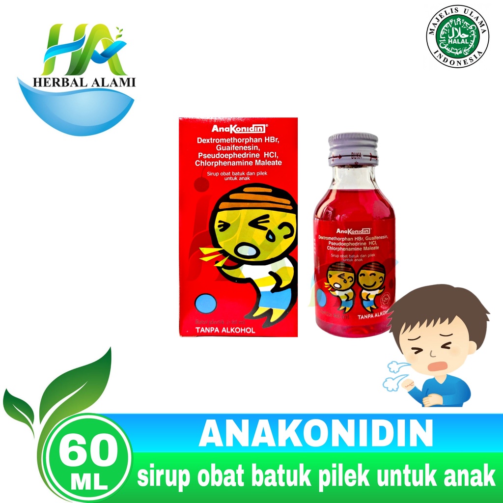 Anakonidin Sirup Rasa Cherry MERAH - Obat Batuk Pilek Anak