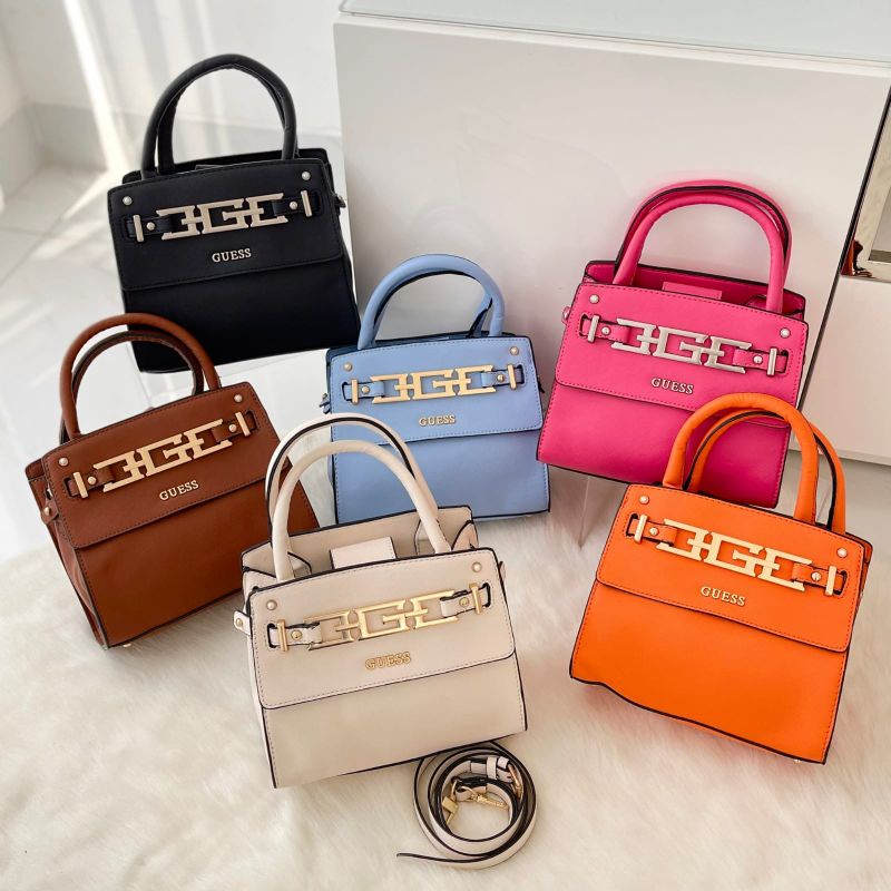 PROMO SALE Tas Guess selempang kecil hitam coklat biru pink beige orange