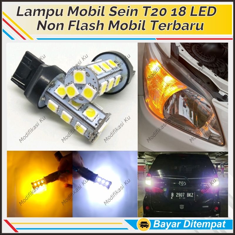 LAMPU T20 LED SEIN KEDIP CEPAT SEN RITING MOBIL 18 LED BRIO MOBILIO BR-V CR-V HR-V JAZZ CITY FREED C