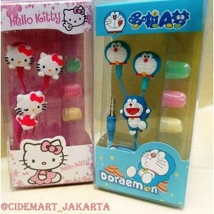 [ORIGINAL] HEADSET KARAKTER KARTUN / HEADSET DORAEMON &amp; HELLOKITTY IMUT LUCU