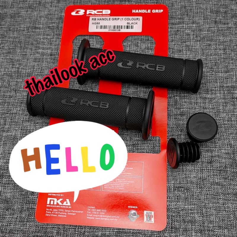 [Paket] Handgrip Sarung Gas RCB RACING BOY HG55 Original + Spion Jalu Oval Bar End Universal