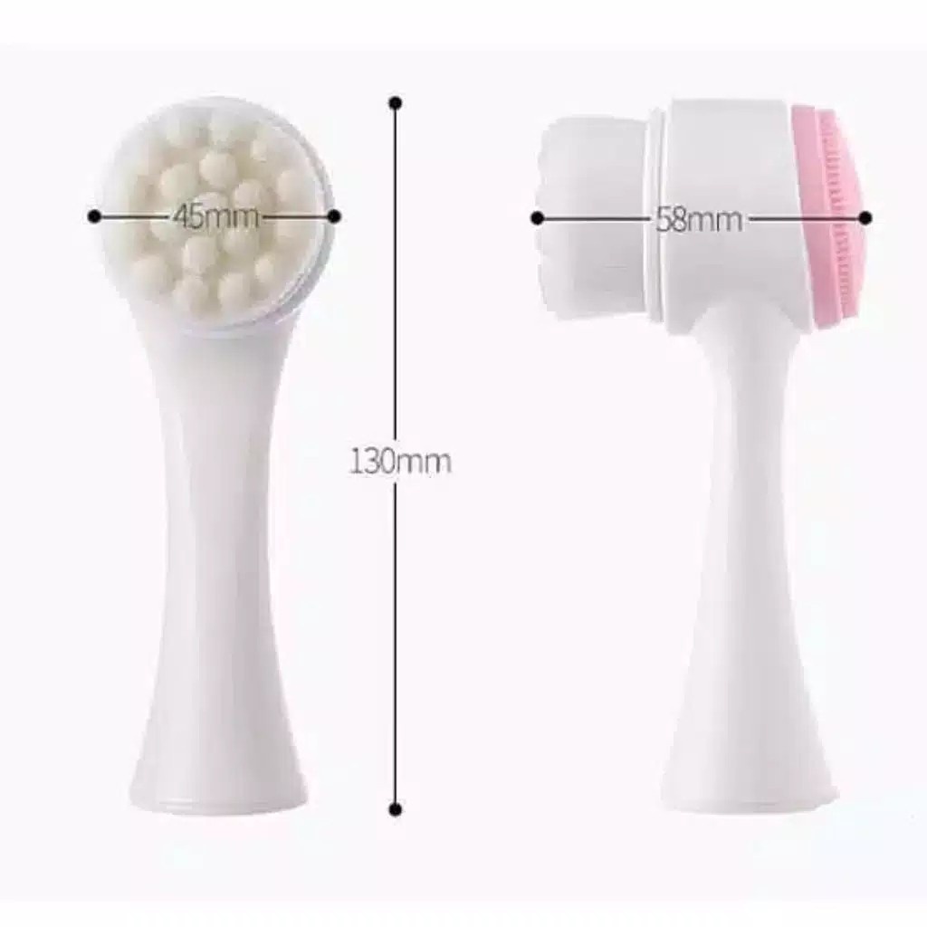 BRGUNIK Alat Pembersih Muka Silicone Brush Lembut Sikat Pembersih Wajah 3D Sikat Pijat 2 Sisi R410