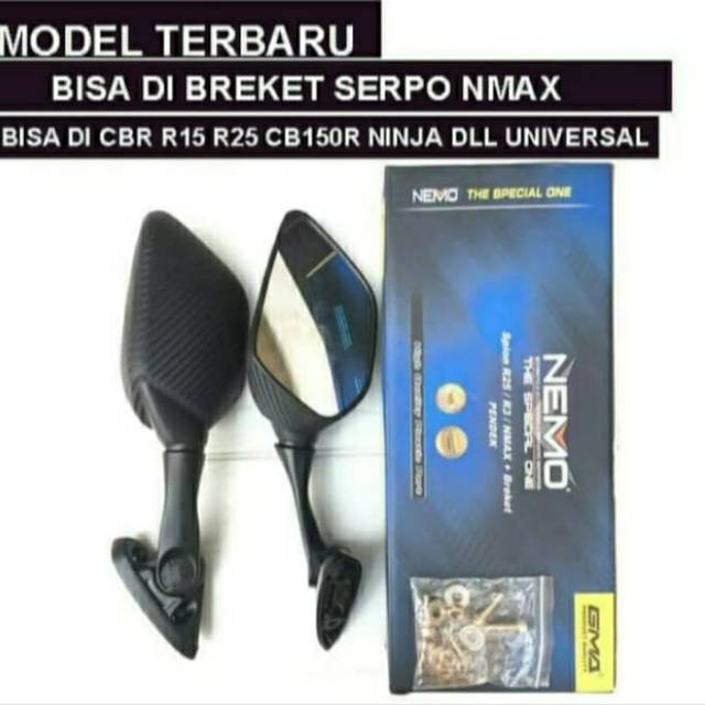 Spion R25 Carbon PNP Nmax New Nmax 2020 Pcx Adv Universal Tangkai pendek