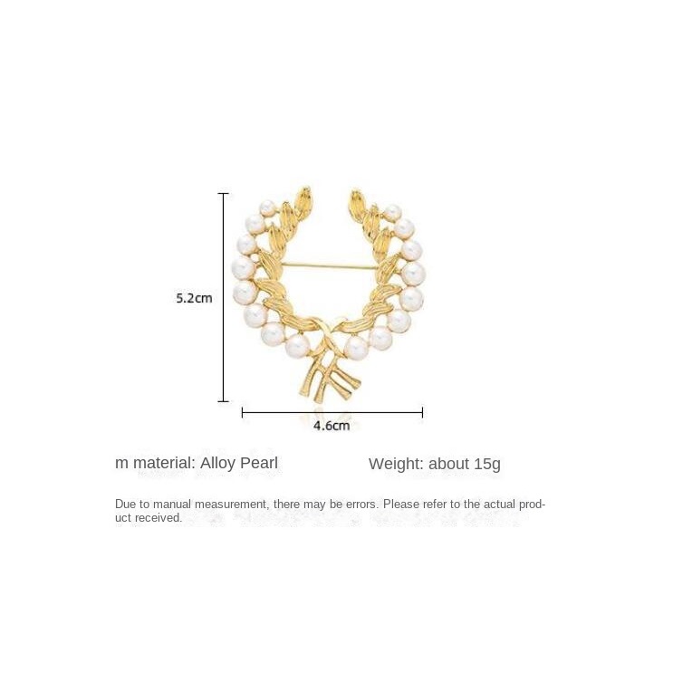 Bros Pin Bentuk Gandum Aksen Mutiara Imitasi Gaya Retro Untuk Wanita