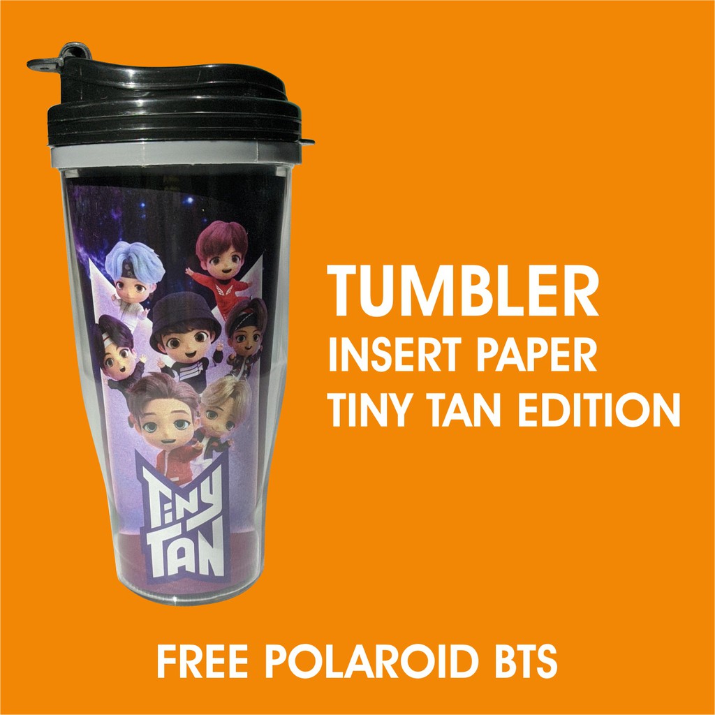 Tumbler insert paper BTS Tiny tan ungu