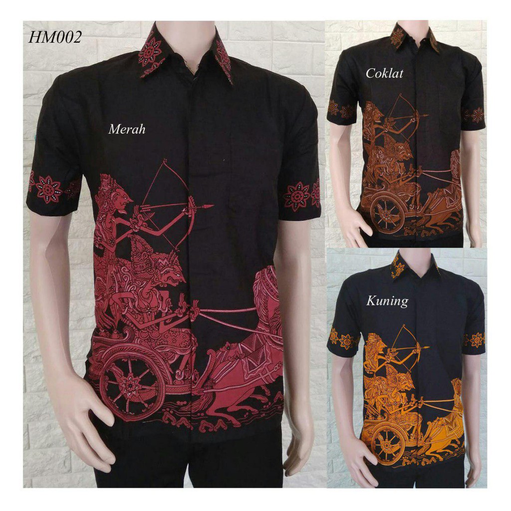 Batik Pria Kemeja Hem Batik Wayang Batik Pekalongan HM 002