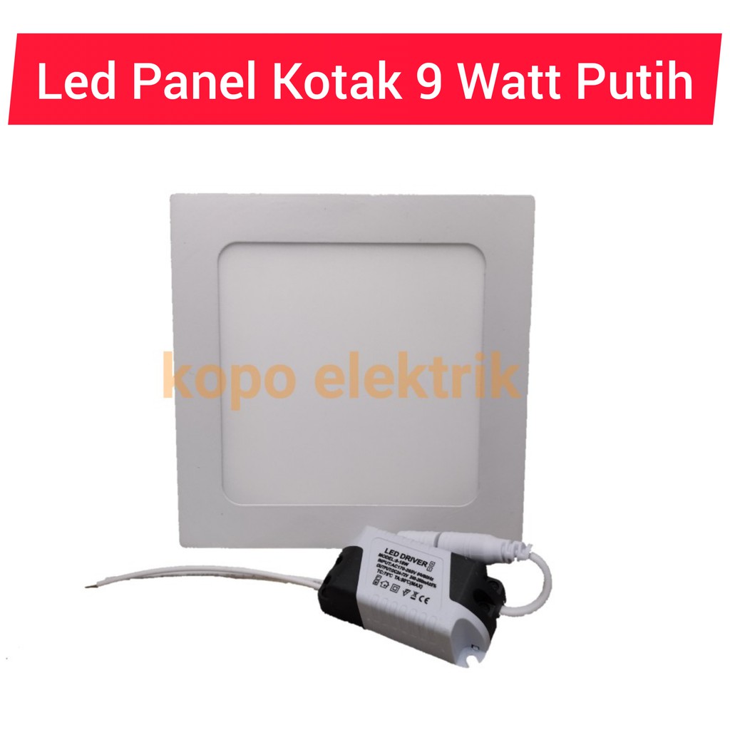 Lampu Led Downlight Kotak Panel 9 Watt Putih 9w