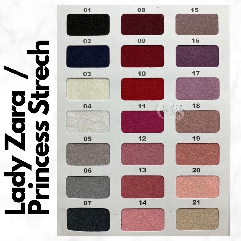 KAIN LADY ZARA / PRINCESS STRETCH PREMIUM GRADE A | METERAN ECERAN / ROLL / GROSIR MURAH