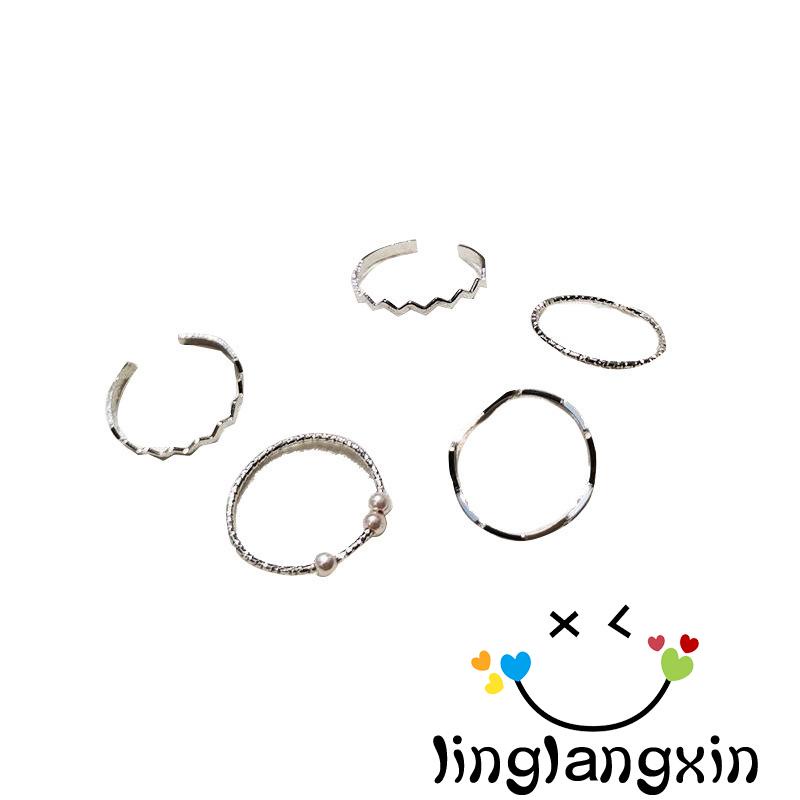 Llx-set Cincin Terbuka Desain Geometri Gaya Minimalis Untuk Wanita