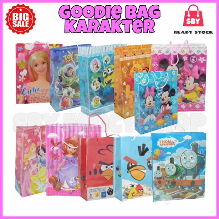 

PROMO GOODIE BAG TAS ULANG TAHUN MIKA SMALL KARAKTER - Motif Random