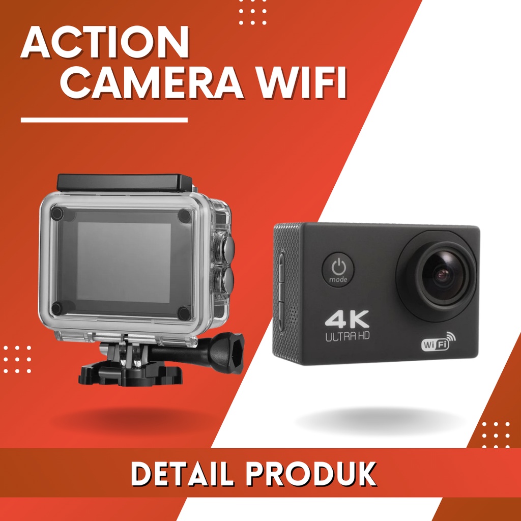 Action Camera 4K Wifi Waterproof / Kamera Action / Action Cam / Camera Action 4K Wifi / Kamera 360 /