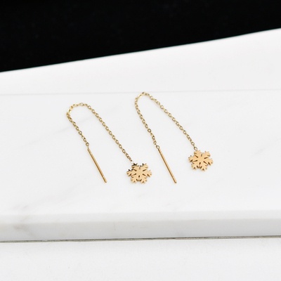 Anting Tusuk Rantai Titanium Panjang / Anting Jurai Rantai Titanium