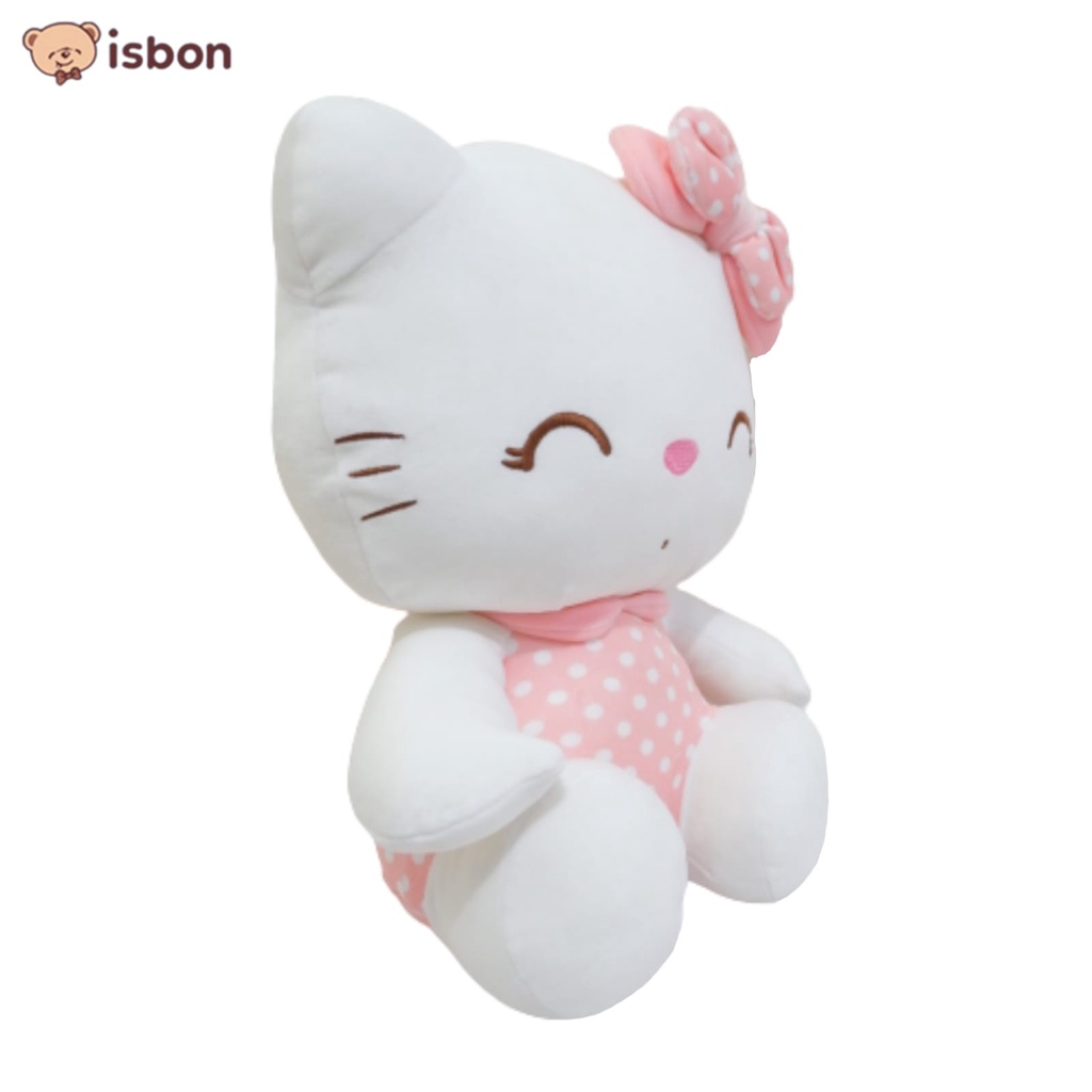 Boneka kucing kitty dot pink cat mainan anak hello plush kualitas premium SNI garansi seumur hidup istana boneka