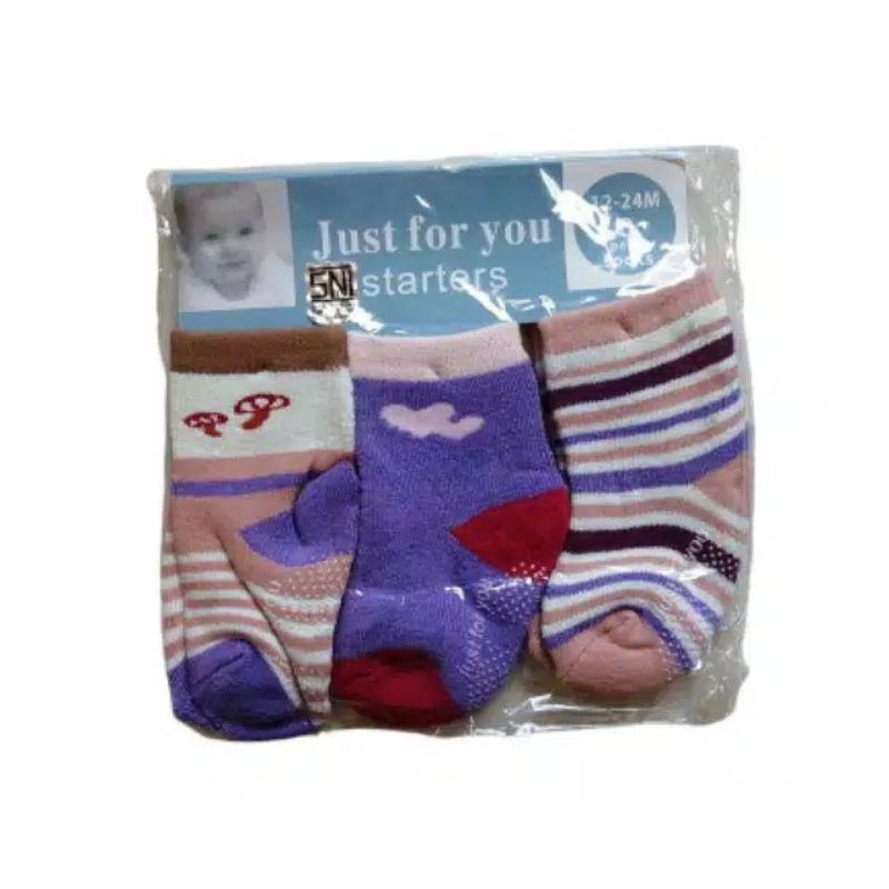 3 in1Kaus Kaki Just For You Anti Slip Size 12-24