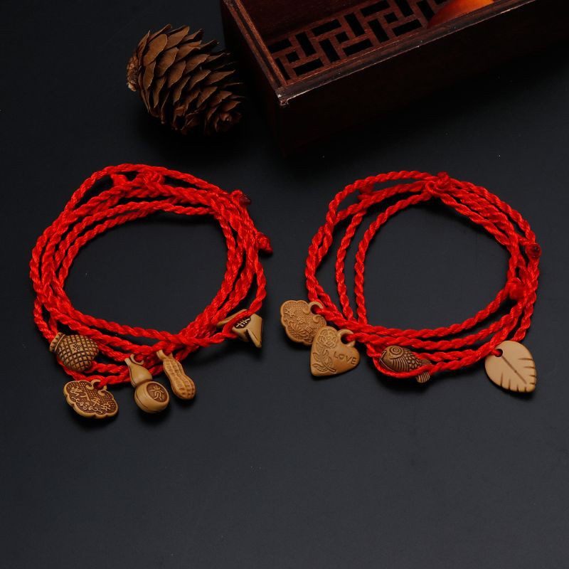 Glitter 10Pcs Handmade Lucky Knitting Red String Braided Friendship Lovers Bracelets