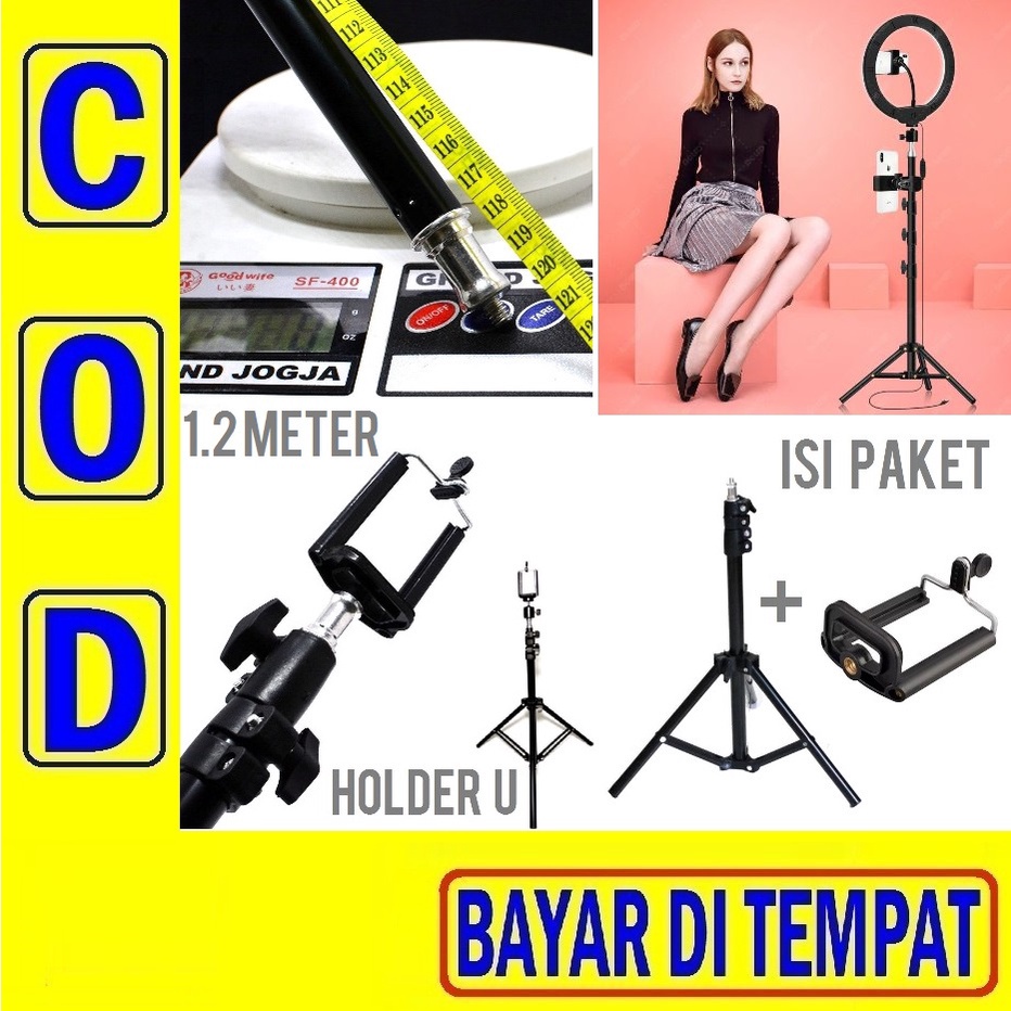 Light Stand 1m Plus Holder U Stand Lighting Tripod Dudukan Lampu Bracket Braket Penyangga Lampu Vlog