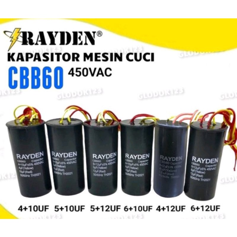 KAPASITOR MESIN CUCI 4 KABEL,,,CBB60 450VAC