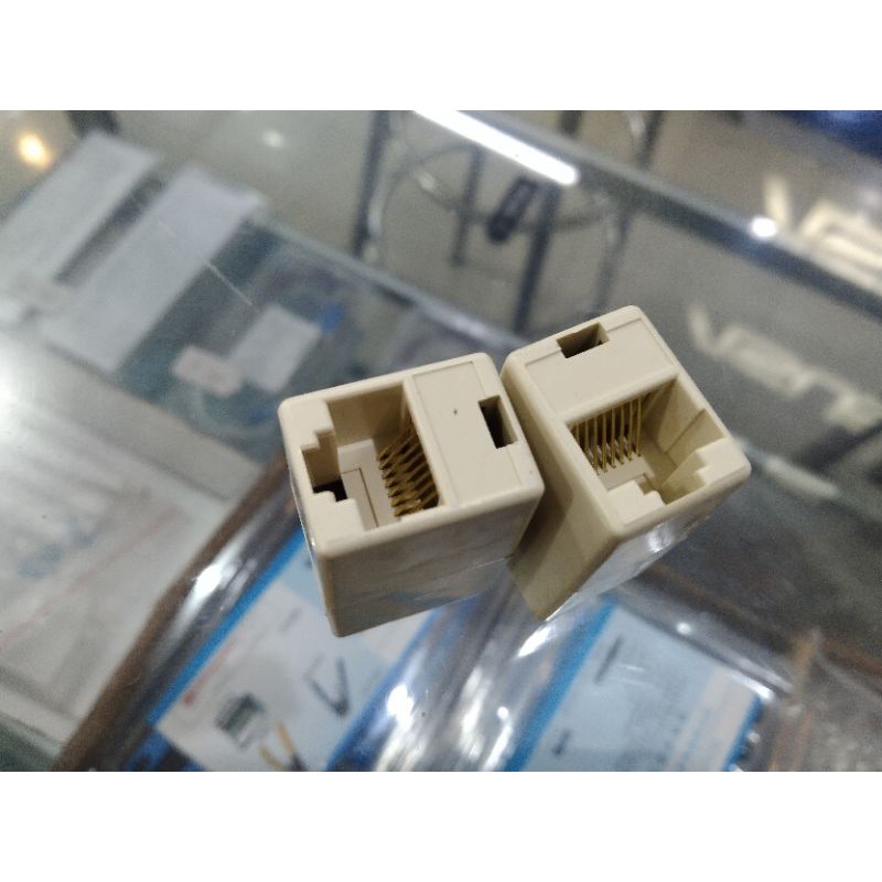 BAREL RJ45 COUPLER FEMALE TO FEMALE (BAREL RJ45) MURAH