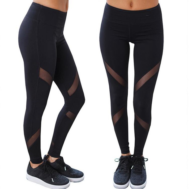  Celana  Legging Panjang  Wanita  Model Sambungan Mesh untuk 