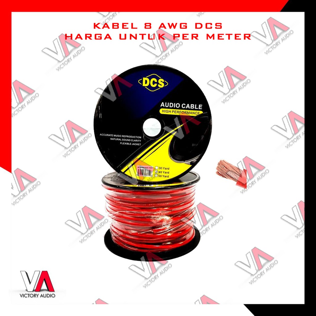 Kabel Power 8 AWG Untuk Instalasi Audio Mobil High End Power Cable Kabel Strum Kabel ACCU Merk DCS