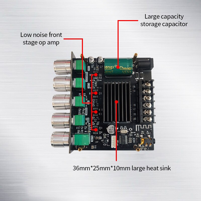 Mt21 Modul Power Amplifier Audio 2.1 Channel Bt Aux Digit High Power ZK-MT21 Sound Amp  2x50W+100W TPA3116D2