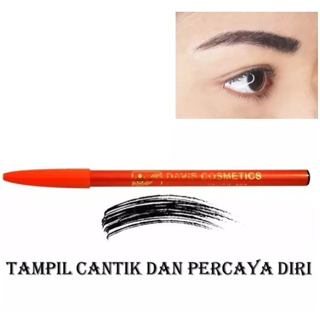 COD - Pensil Alis DAVIS Coklat dan Hitam BPOM ORIGINAL 100% / Pensil Alis Anti Air dan Tahan Lama DAVIS Orange Murah / Drawing Eyebrow Pencil Waterproof Kosmetik Wanita Make Up TERLARIS