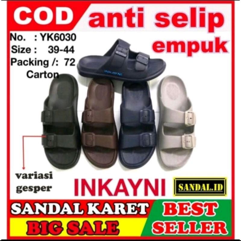 SANDAL PRIA Selop Gesper inkayani UK 39-44 dan SANDAL Sandal slop Gesper Nikko Keren ( warna bisa chat )