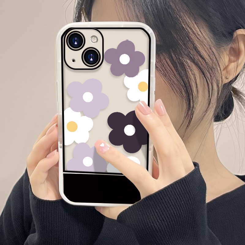 Soft Case TPU Transparan Shockproof Motif Bunga Untuk iPhone 13 12 11 Pro X XR XS Max SE 2020 6 6S 7 8 Plus